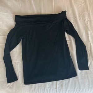 JCrew off the shoulder black cotton top. Size Large